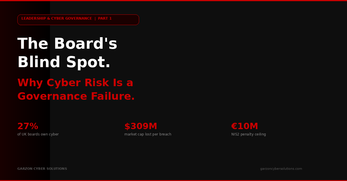 The Board’s Blind Spot, Part 1 of Leadership and Cyber Governance, Garzon Cyber Solutions
